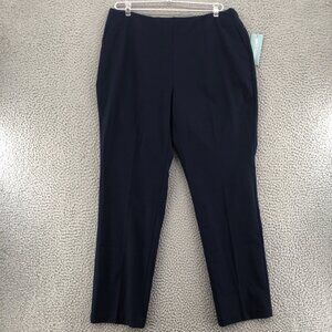 Coldwater Creek Pants Womens 12 Petite Studio Navy Slim Leg Skinny Office NWT